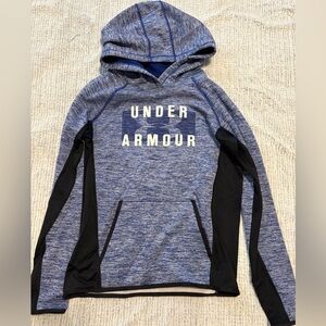 UNDER ARMOUR Heathered Blue and Black Women’s Hoodie Pullover, Size XS